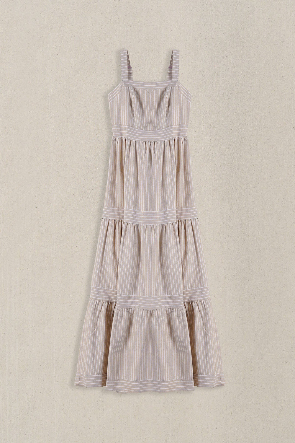BROWN CABANA TIERED DRESS