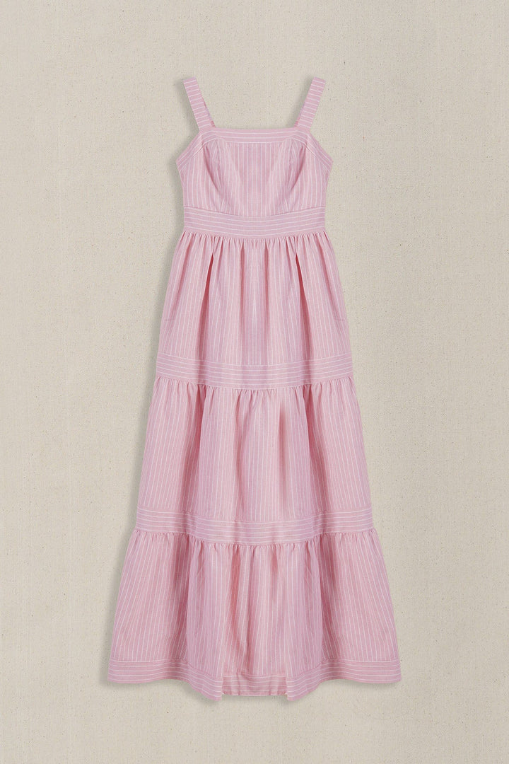 PINK CABANA TIERED DRESS