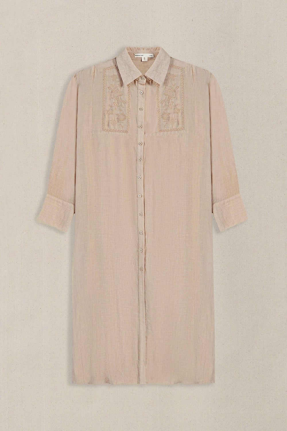 BROWN WILDFLOWER EMBROIDERED DRESS