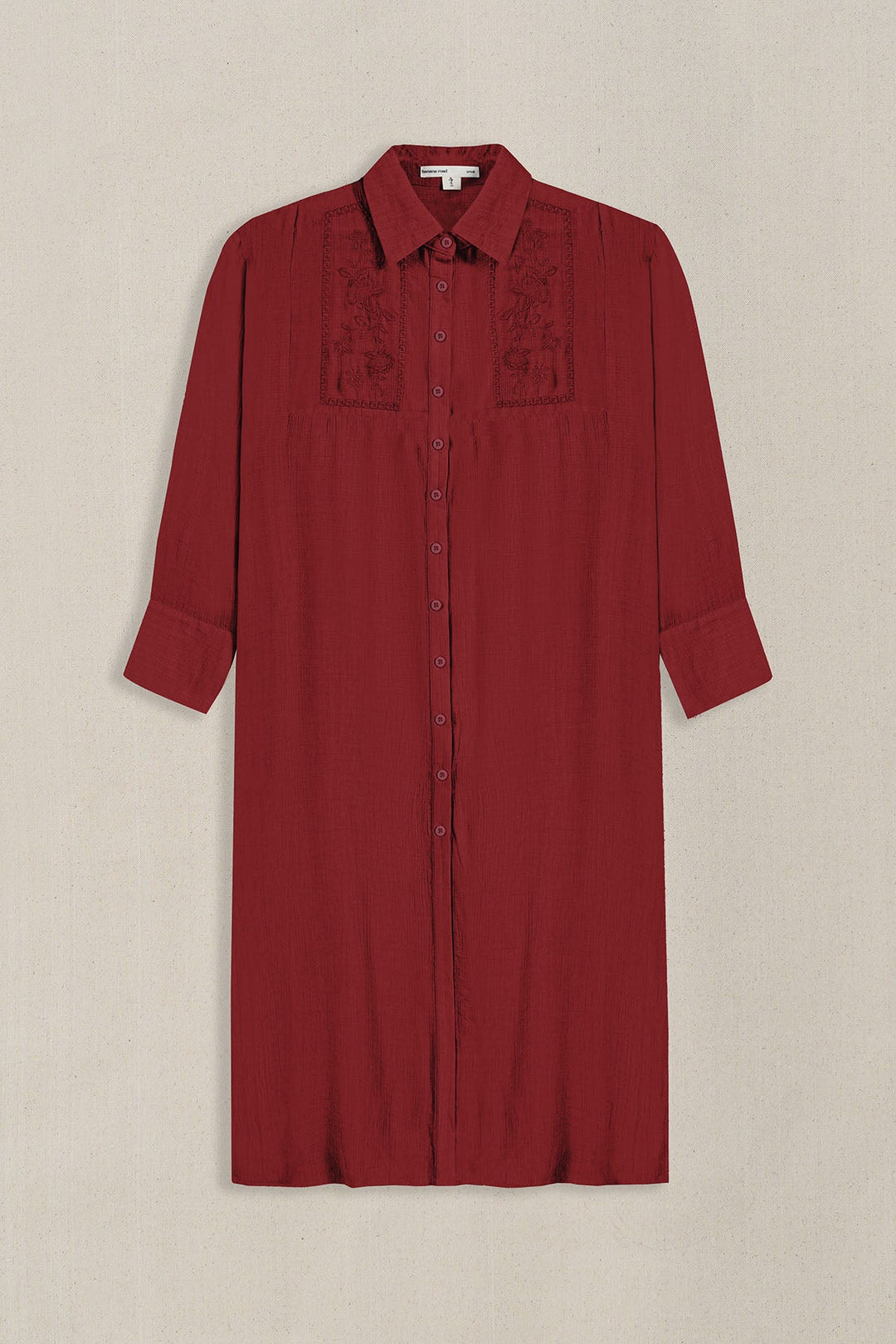 RED WILDFLOWER EMBROIDERED DRESS