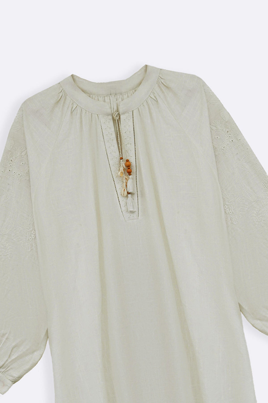 OFF WHITE BOHO LINEN-COTTON MAXI