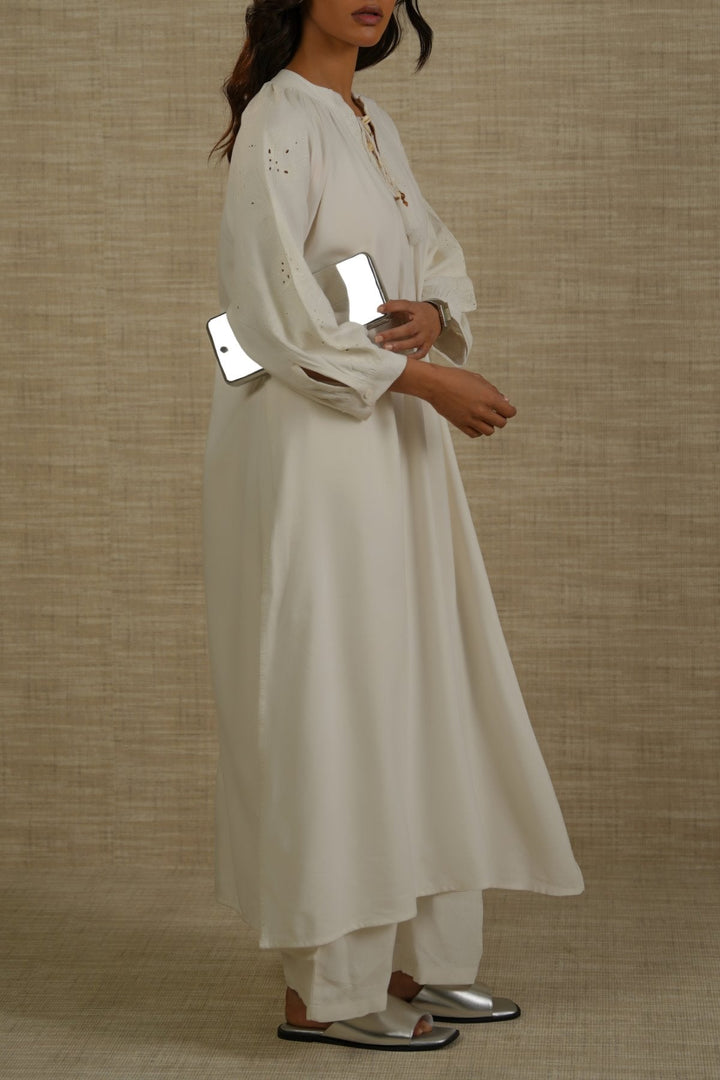 OFF WHITE BOHO LINEN-COTTON MAXI