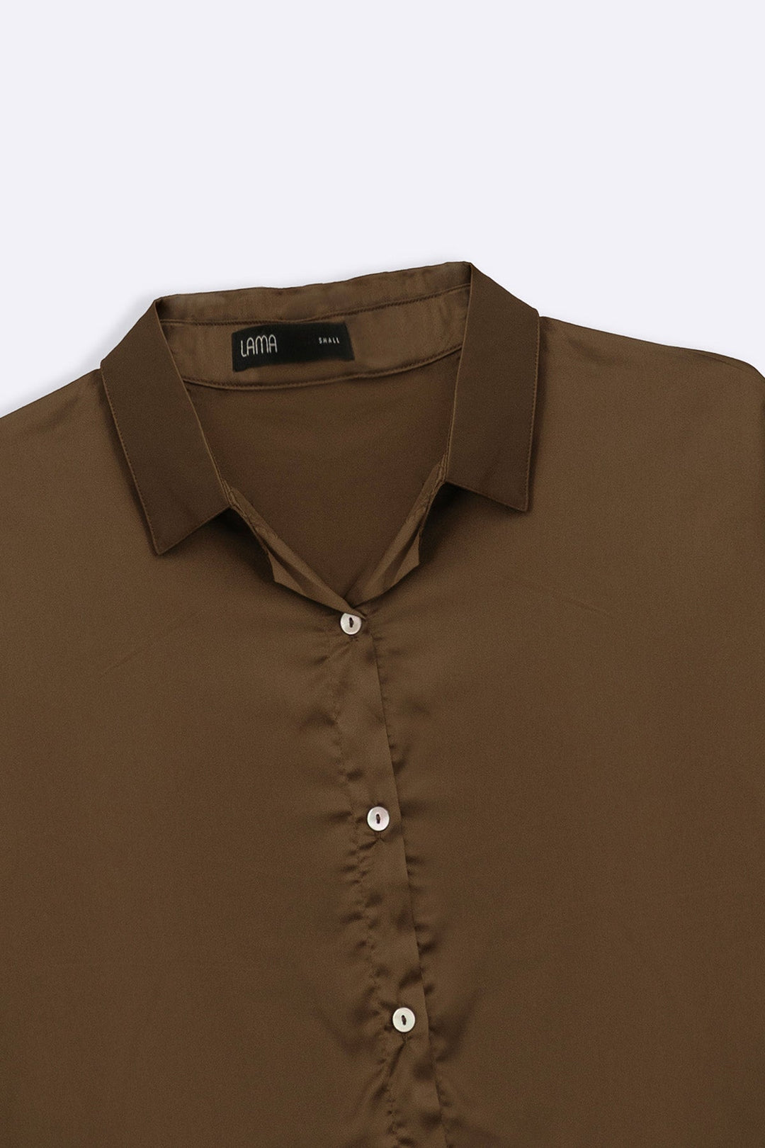 BROWN EVENING SATIN BLOUSE