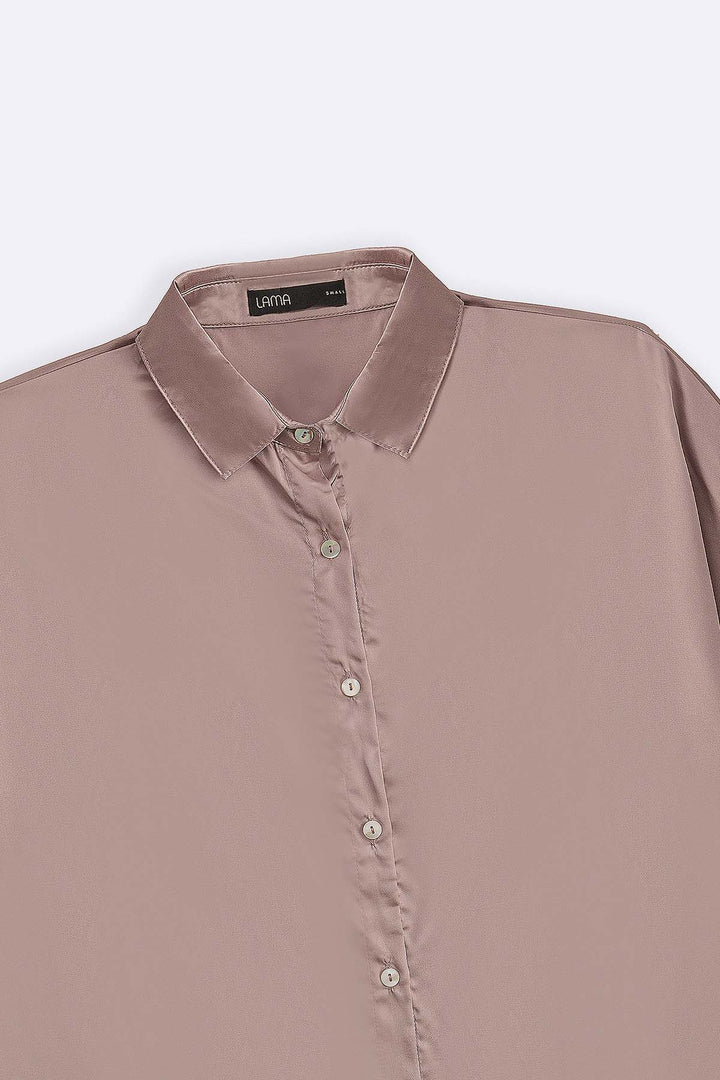 PINK EVENING SATIN BLOUSE