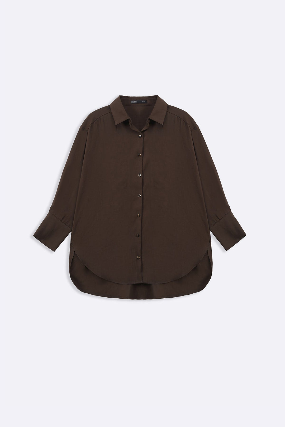 CHOCOLATE STONEWASH LYOCELL LOOSE SHIRT