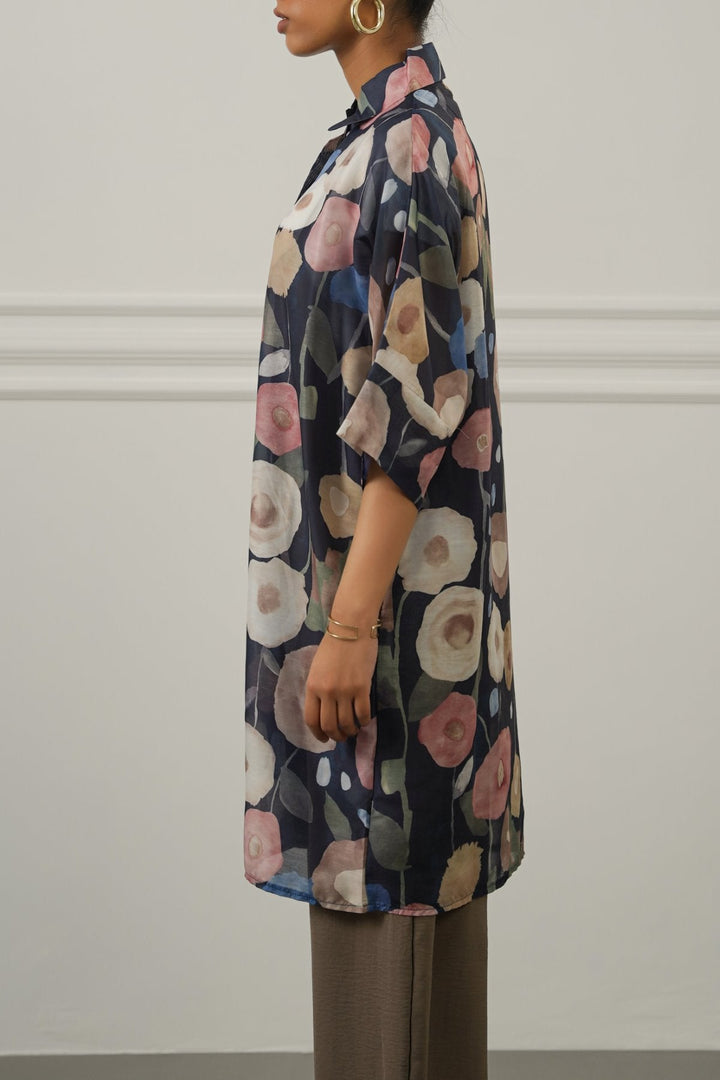 GREY NOCTURNAL BLOOM SHIRT