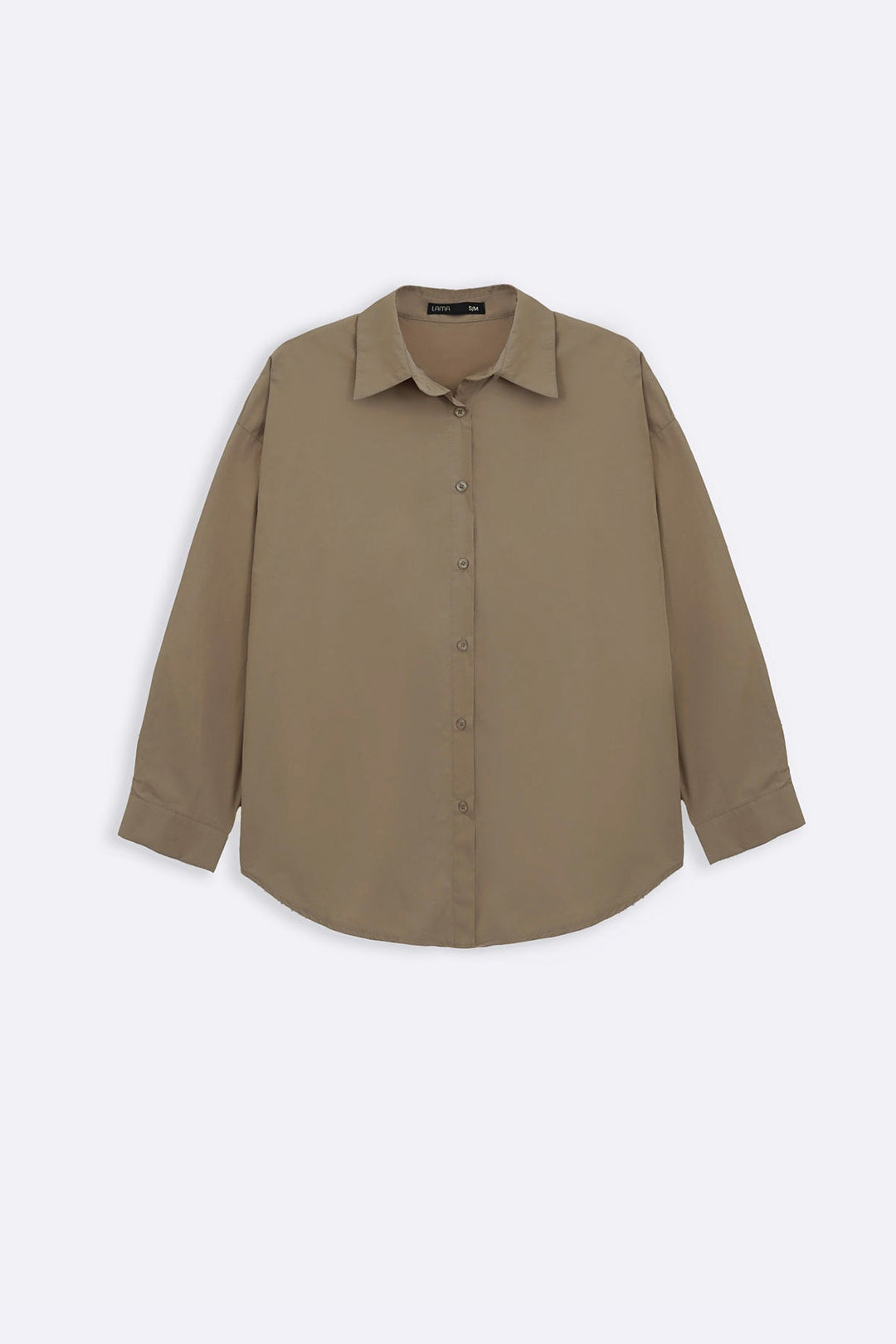 TAUPE OVERSIZED COTTON BLOUSE
