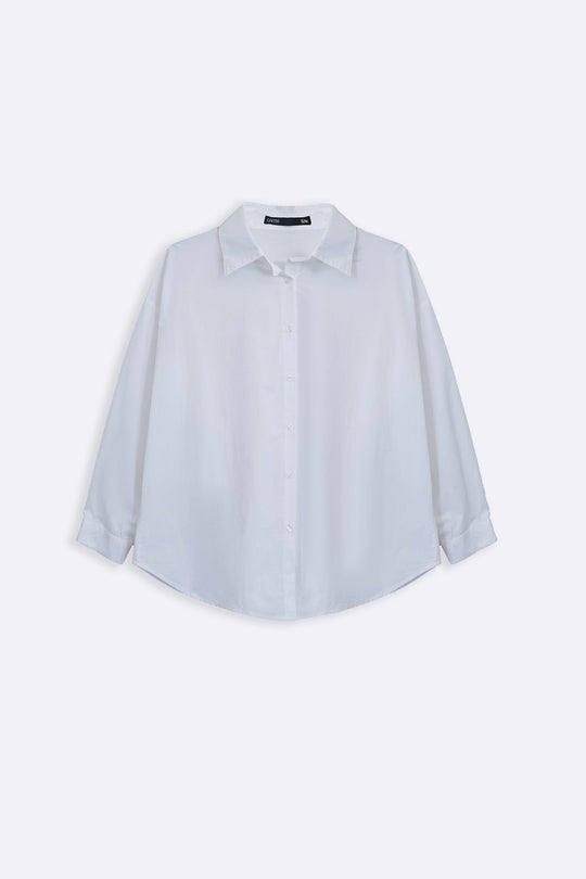 WHITE OVERSIZED COTTON BLOUSE