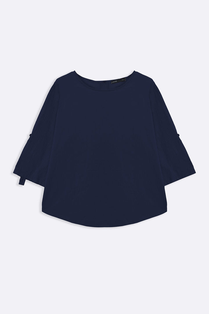 BLUE FEATHER COTTON TOPSY BLOUSE