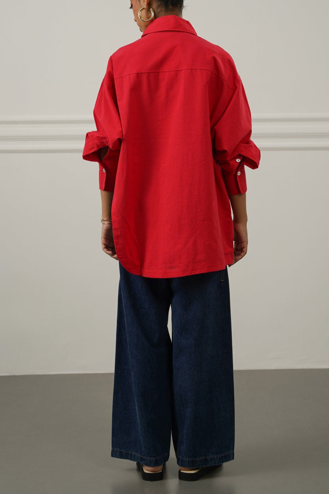 ROSE TENCEL LINEN CUT HEM SHIRT