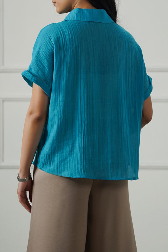 TEAL BARELIGHT BUTTON DOWN