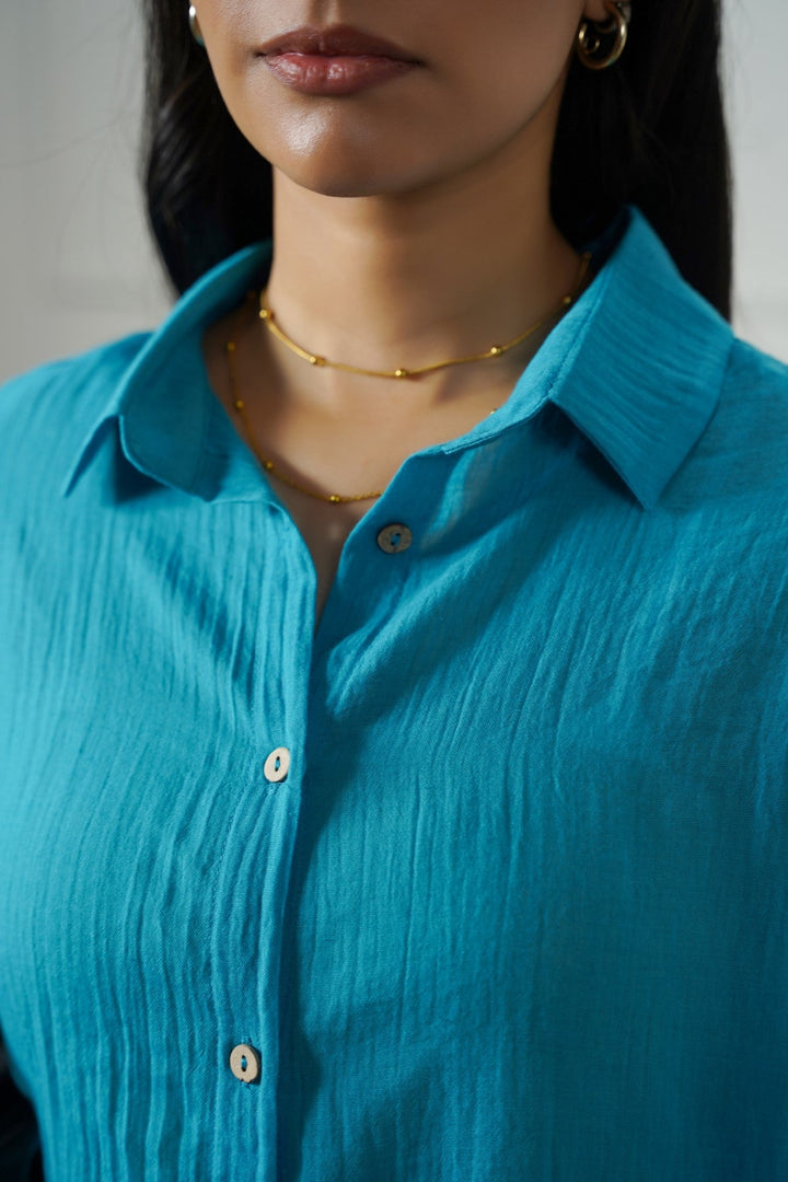 TEAL BARELIGHT BUTTON DOWN