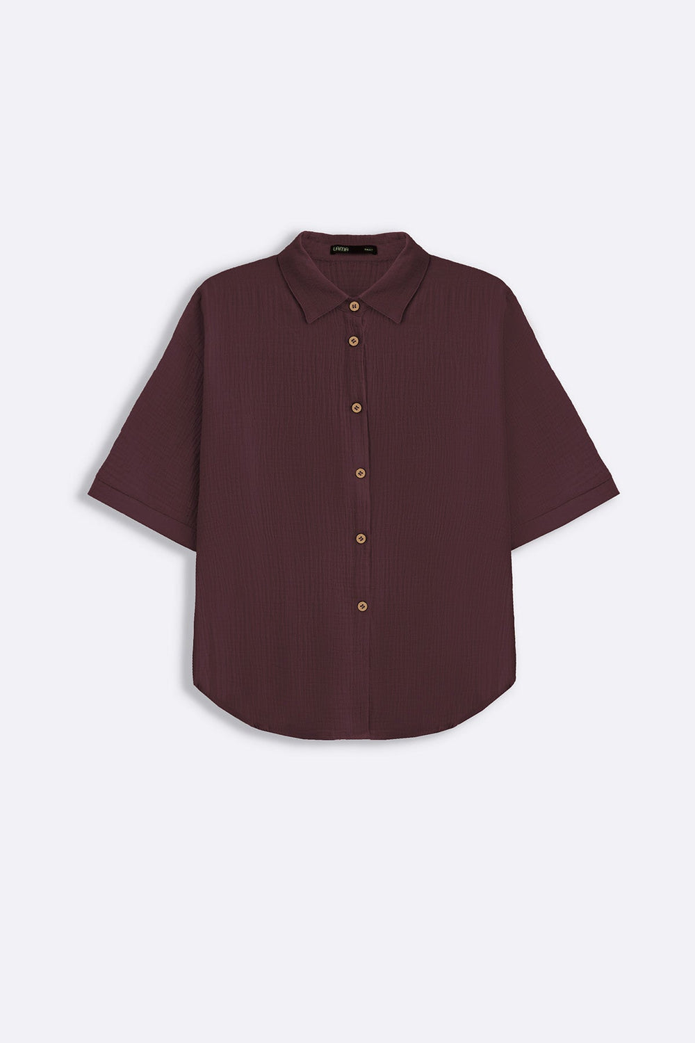 OX BLOOD BASIC MUSLIN SHIRT