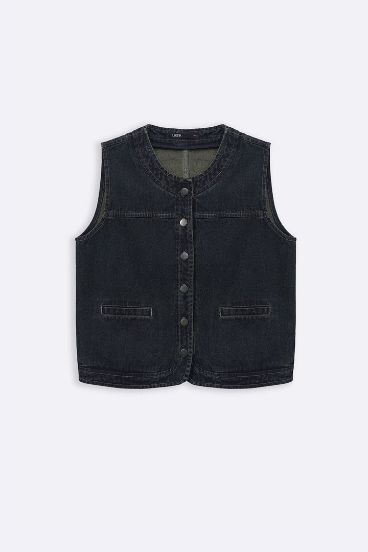 DARK BLUE CLASSIC DENIM VEST