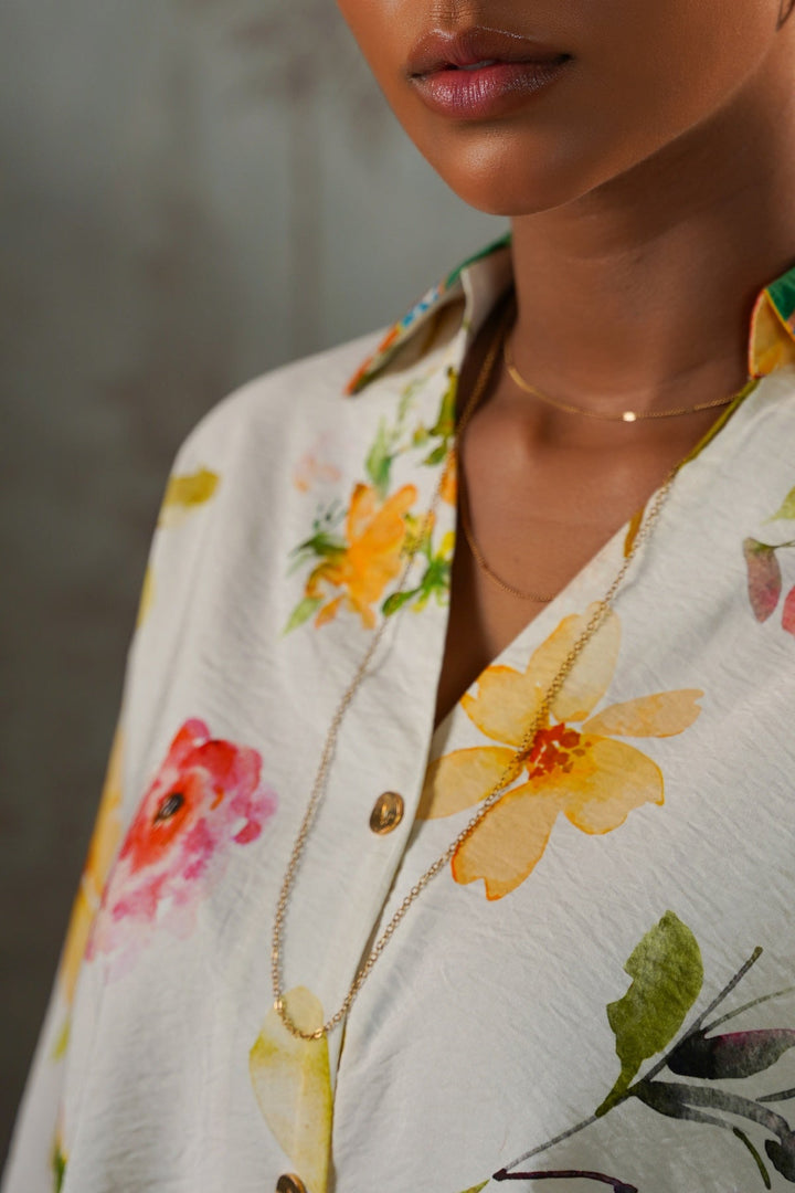 OFF WHITE LILIES AT DAWN SHIRT