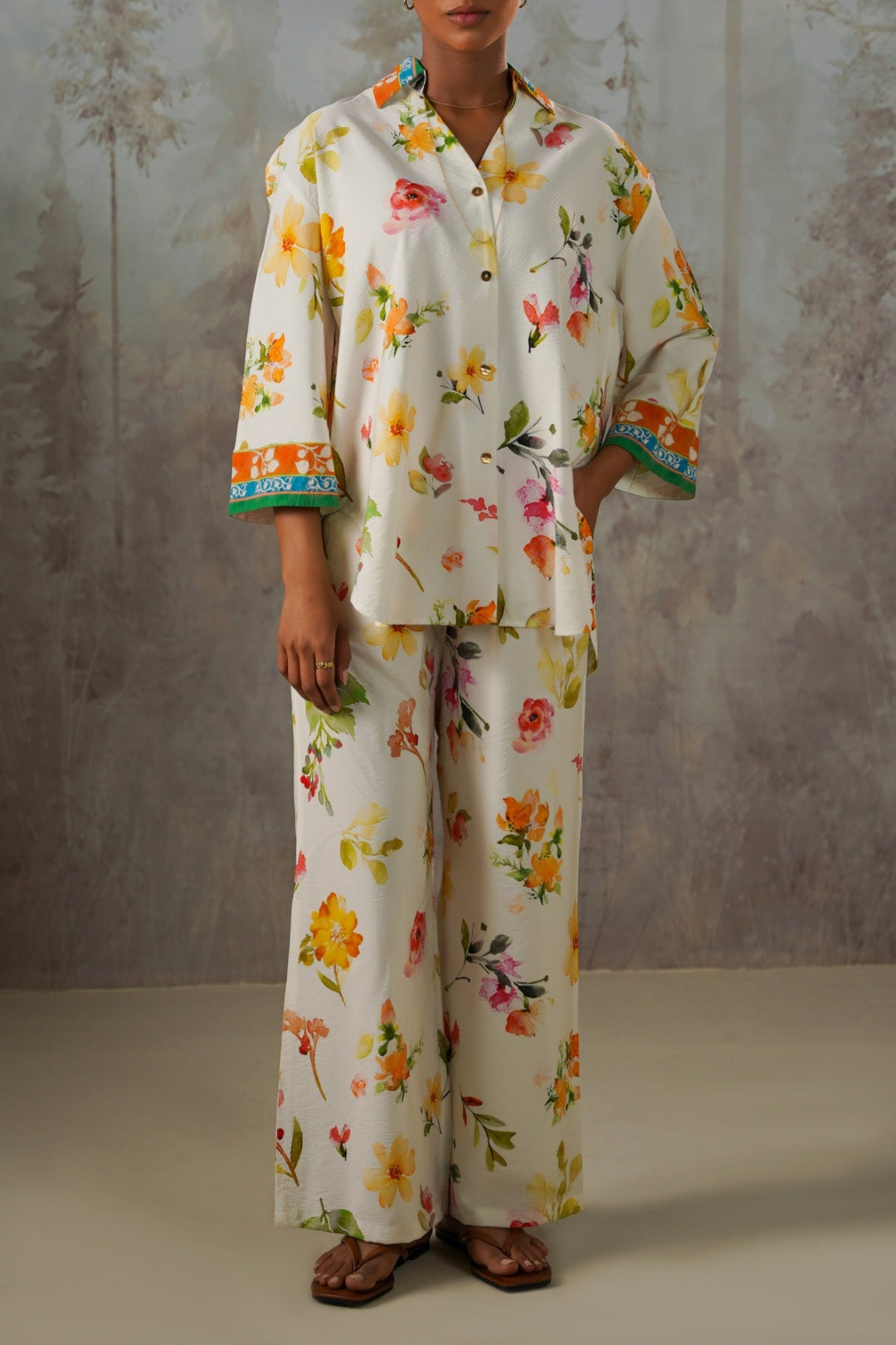 OFF WHITE LILIES AT DAWN SHIRT