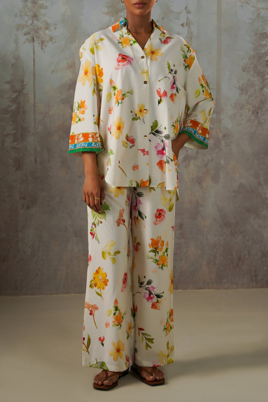 OFF WHITE LILIES AT DAWN SHIRT