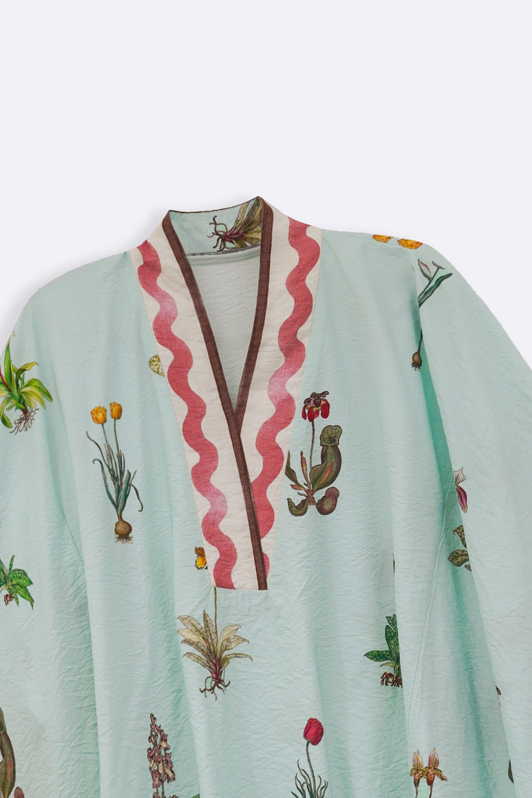 AQUA FLOWERS IN WATER KAFTAN SHIRT