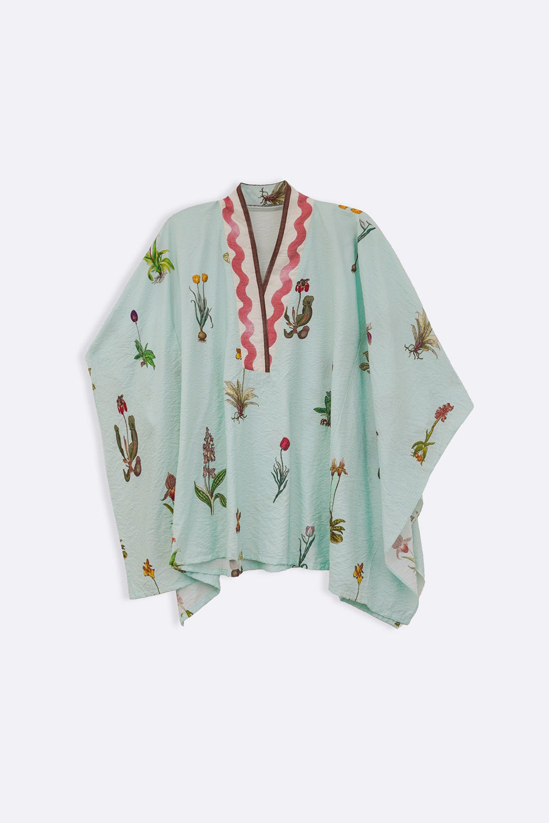 AQUA FLOWERS IN WATER KAFTAN SHIRT