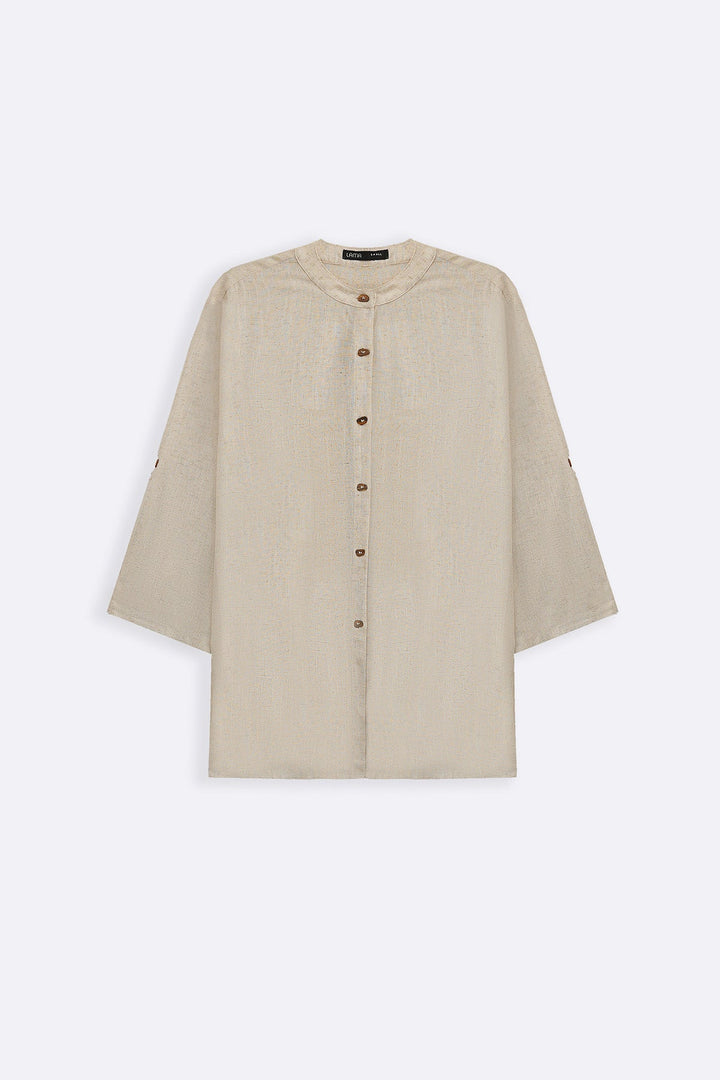 OAT MELANGE LINEN BLEND EASE SHIRT