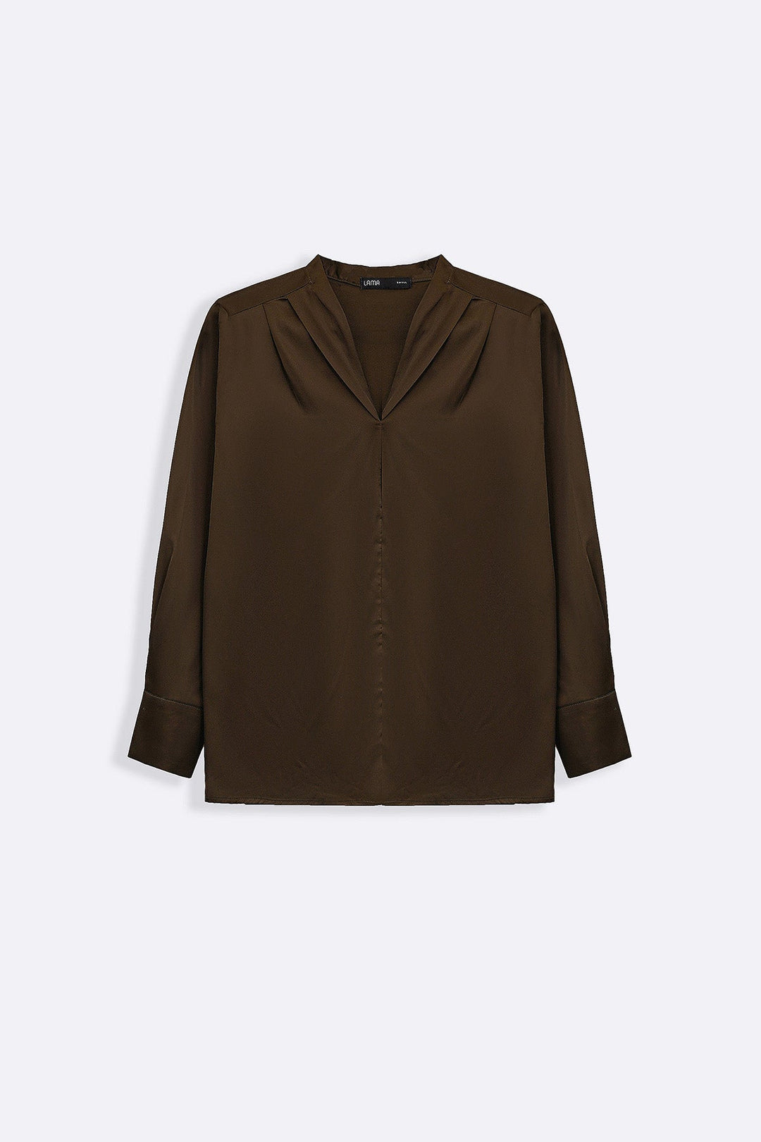 OLIVE SATIN FORMAL BLOUSE