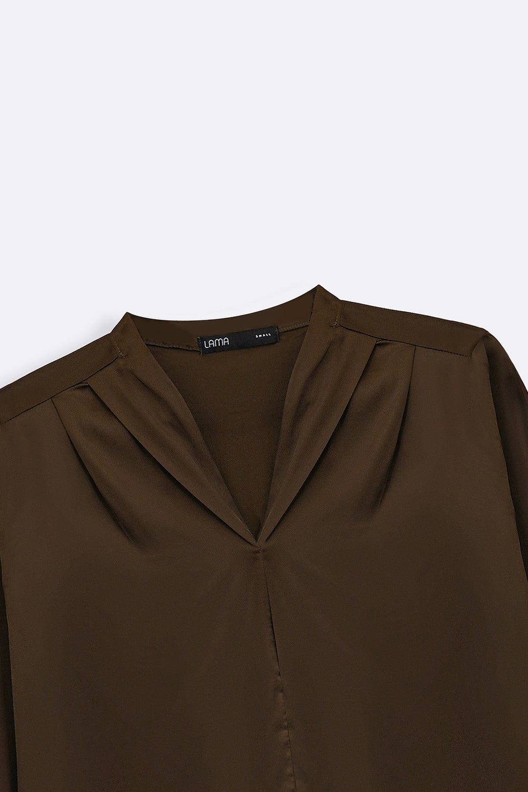 OLIVE SATIN FORMAL BLOUSE