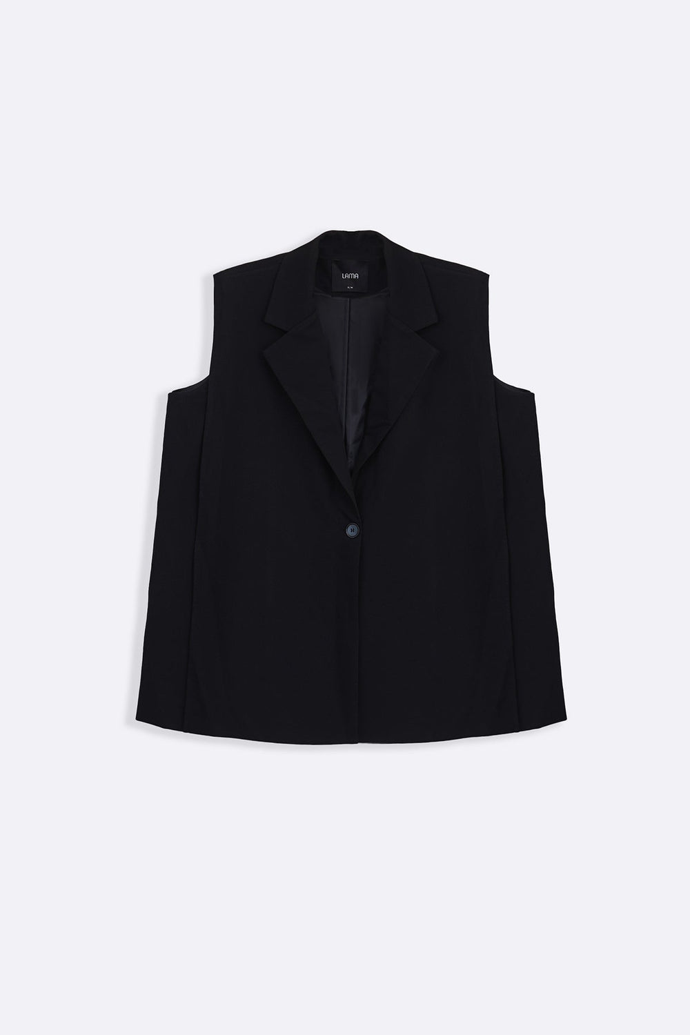 BLACK SLEEVELESS STATEMENT BLAZER