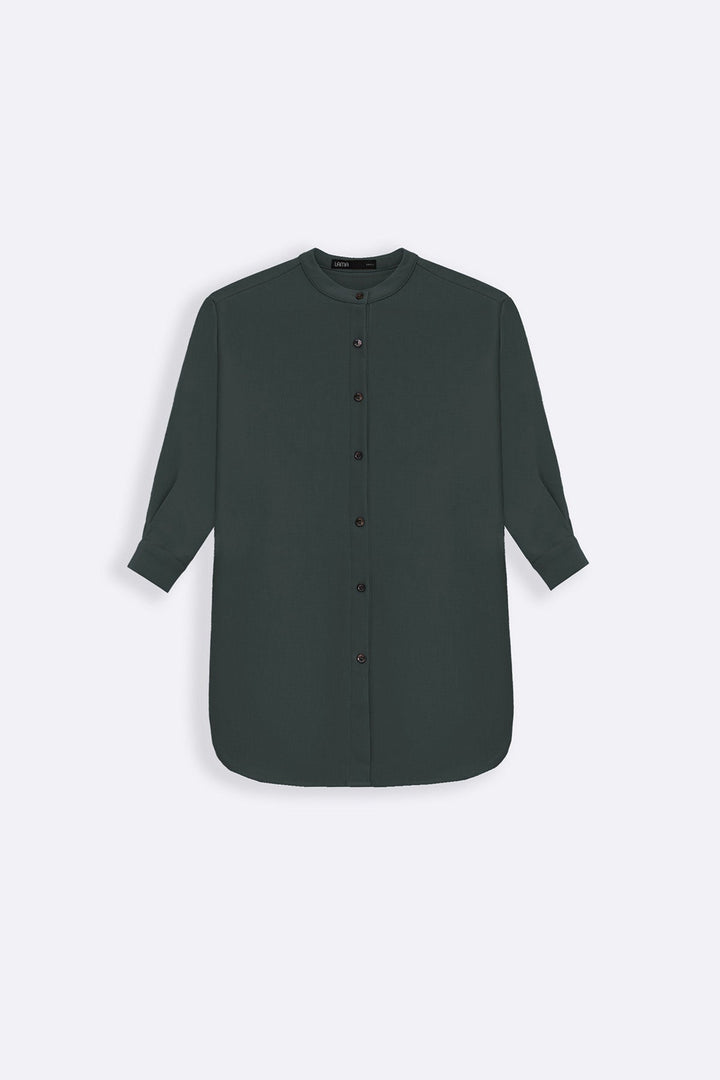 GREEN FLOW BAND COLLAR SHIRT