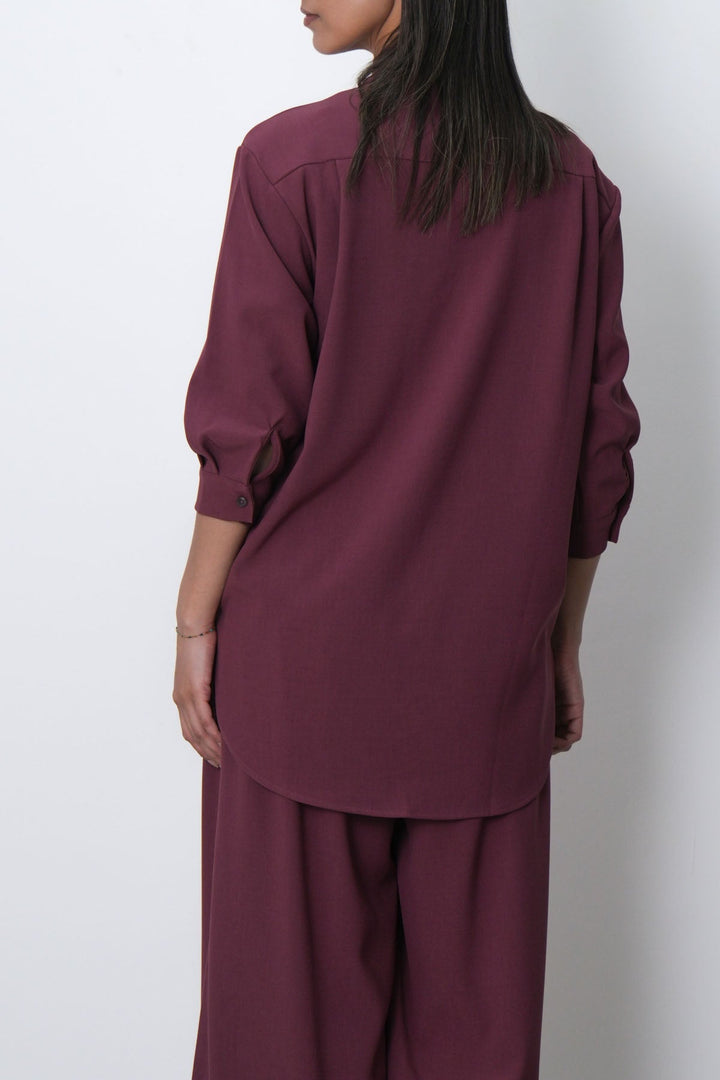 PINK FLOW BAND COLLAR SHIRT
