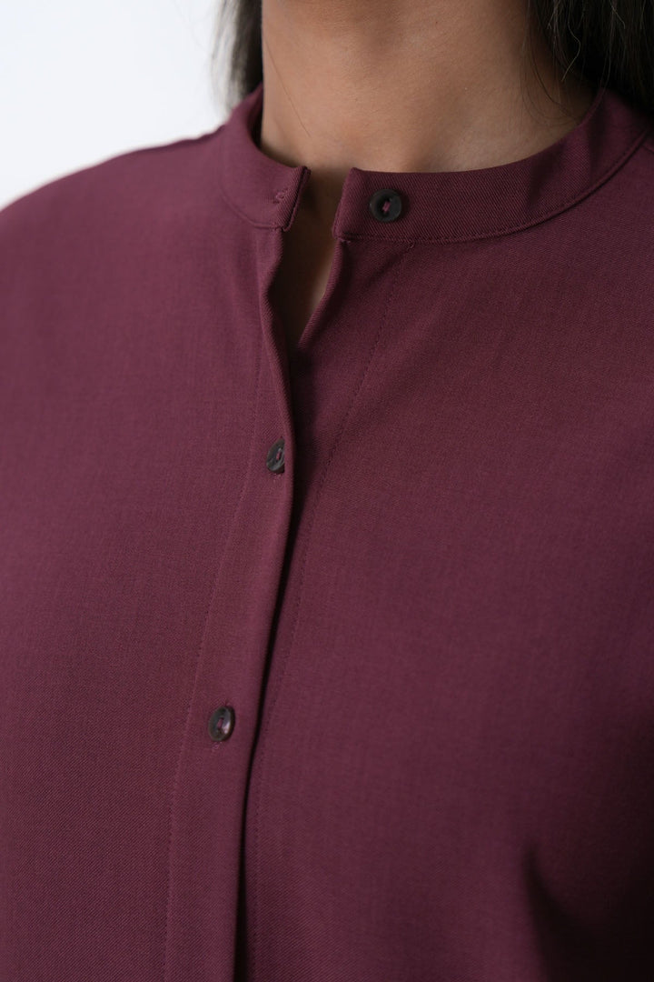 PINK FLOW BAND COLLAR SHIRT
