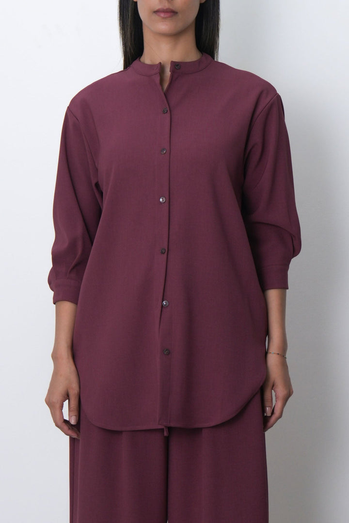 PINK FLOW BAND COLLAR SHIRT