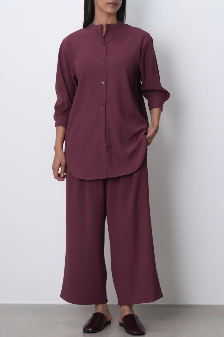 PINK FLOW BAND COLLAR SHIRT