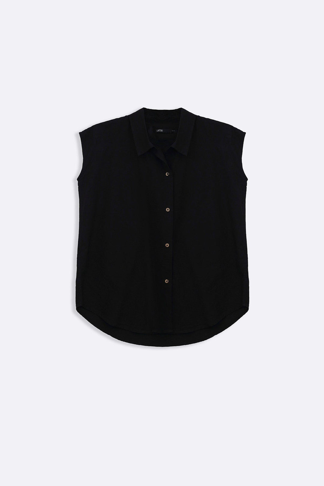BLACK COTTON LINEN SHIRT