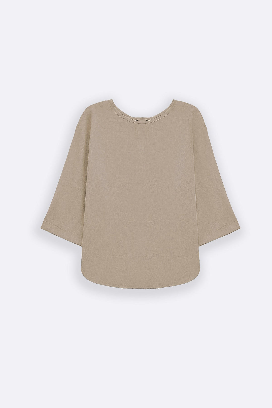 BEIGE EVERYDAY BACK BUTTON BLOUSE