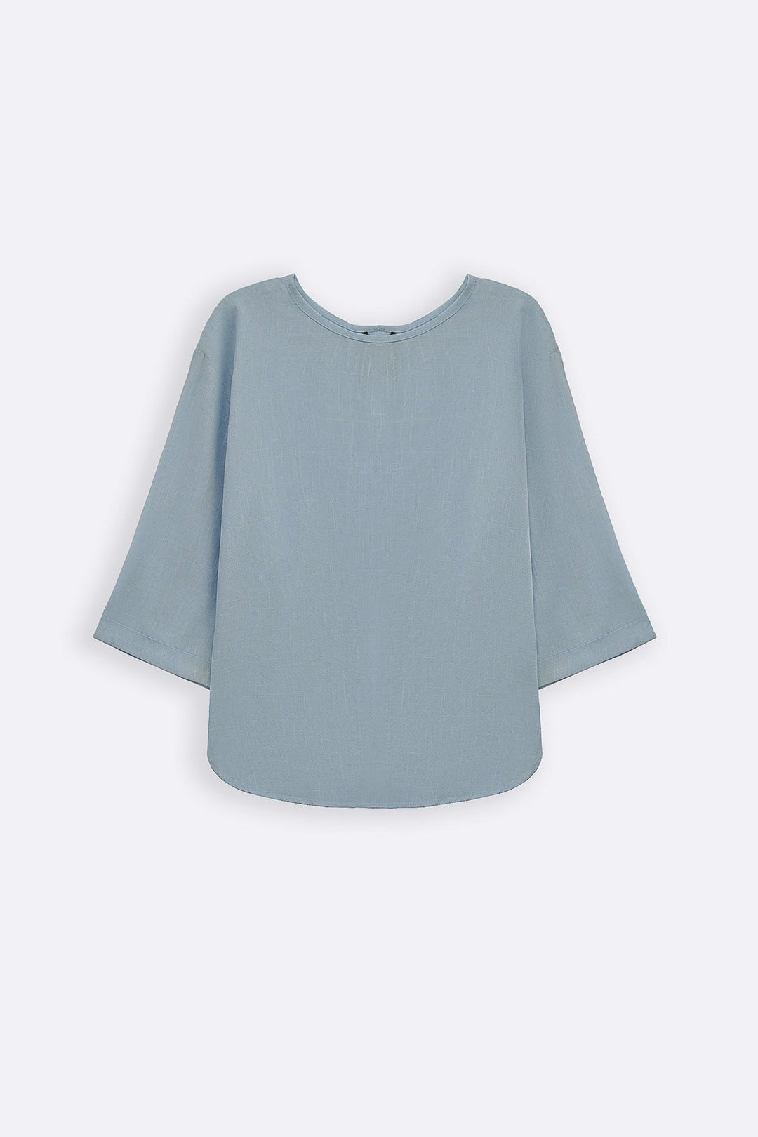 SKY BLUE EVERYDAY BACK BUTTON BLOUSE