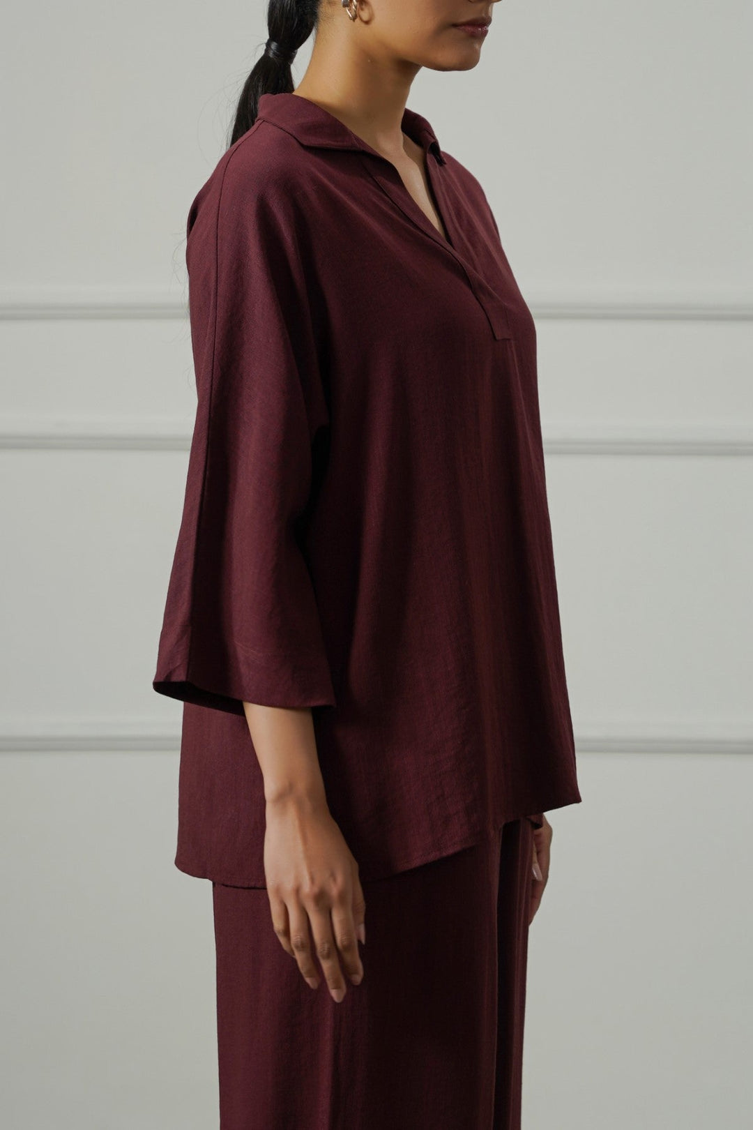 OX BLOOD PULLOVER SAFARI BLOUSE