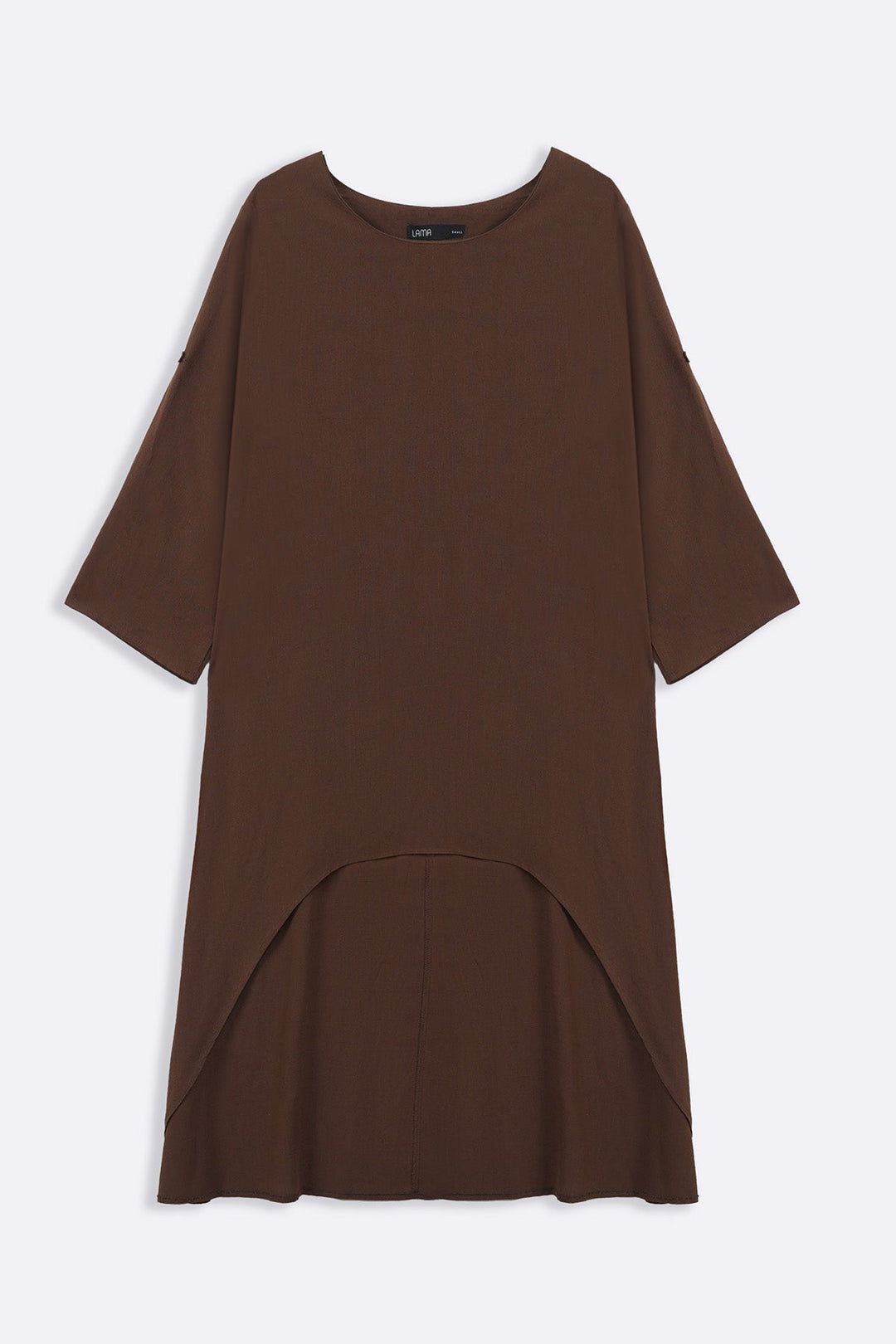 COFFEE SCOOP HEM LINEN BLEND TUNIC