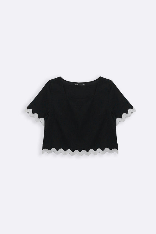 BLACK RIC RAC TOP