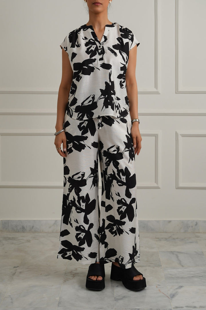 BLACK ABSTRACT RESORT SHIRT