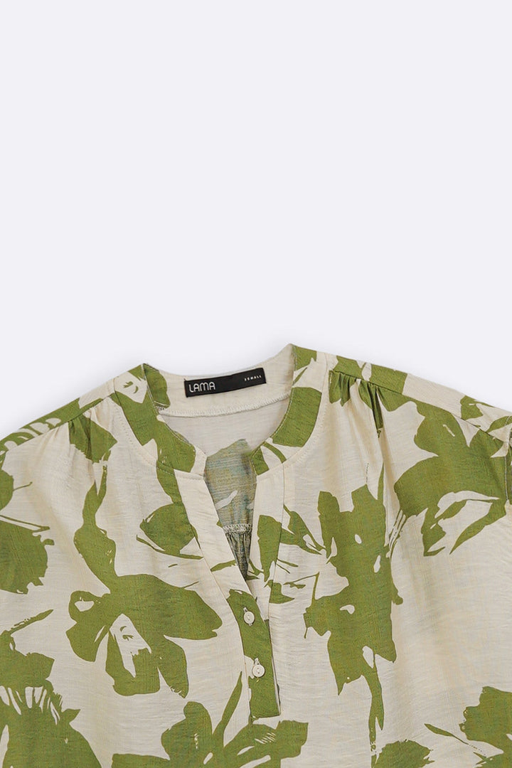 GREEN ABSTRACT RESORT SHIRT