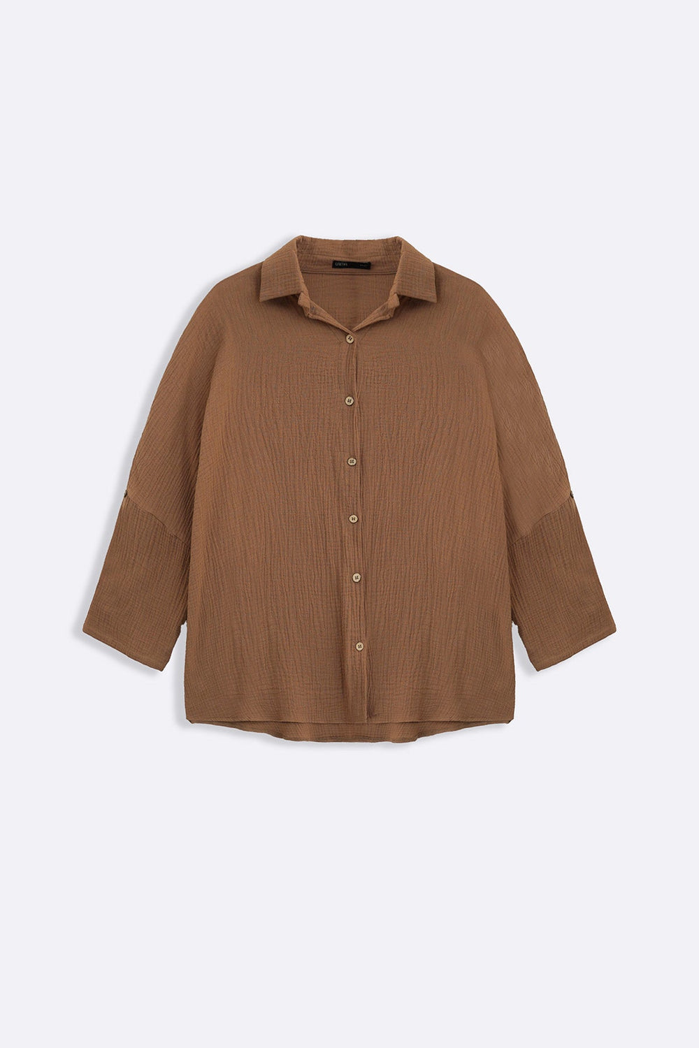 BROWN EVERYDAY MUSLIN SHIRT