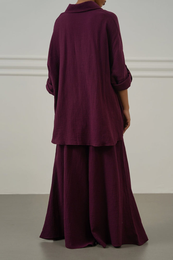 WINE EVERYDAY MUSLIN SHIRT