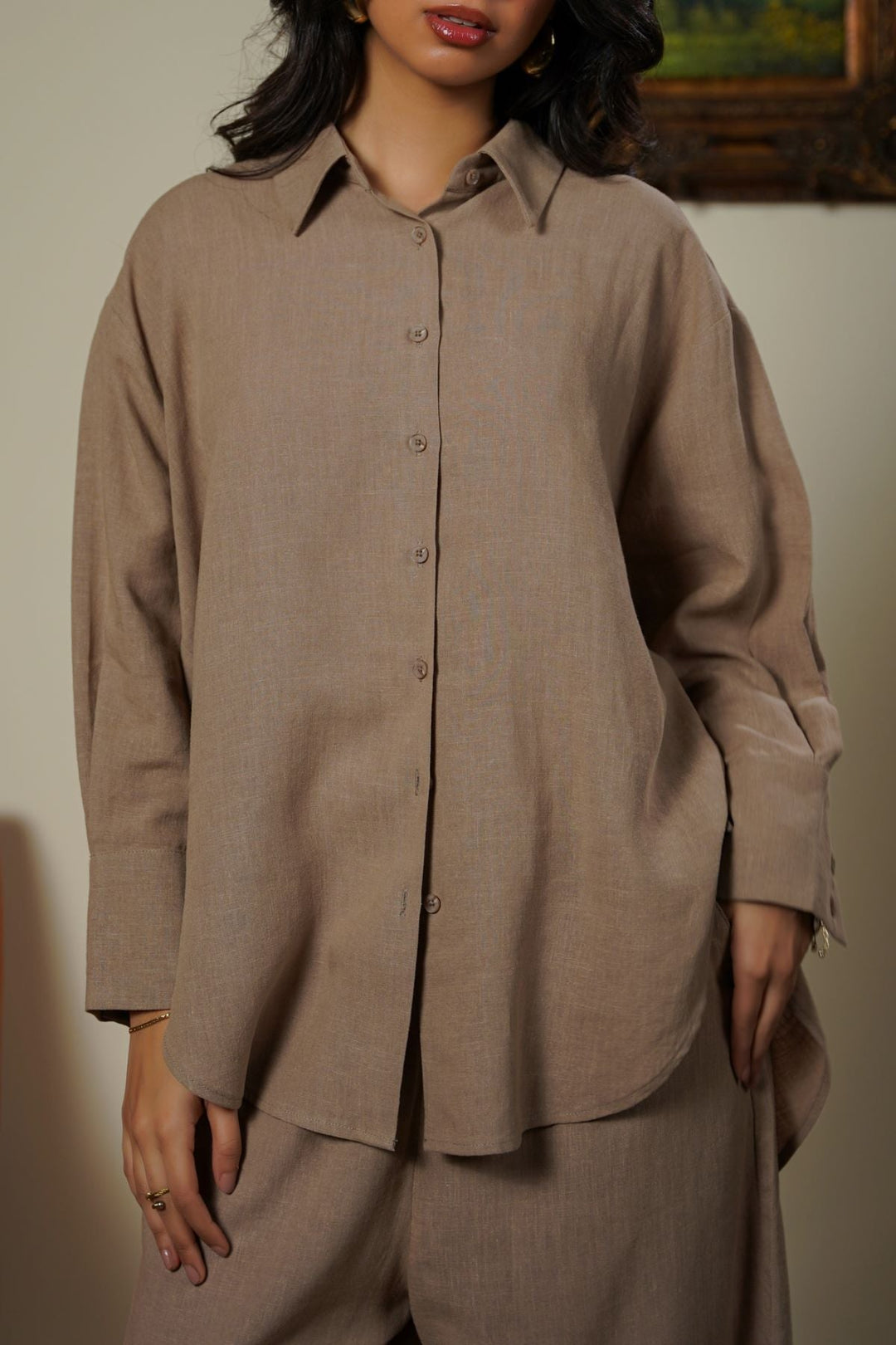 TAUPE PLANT FIBER SHIRT