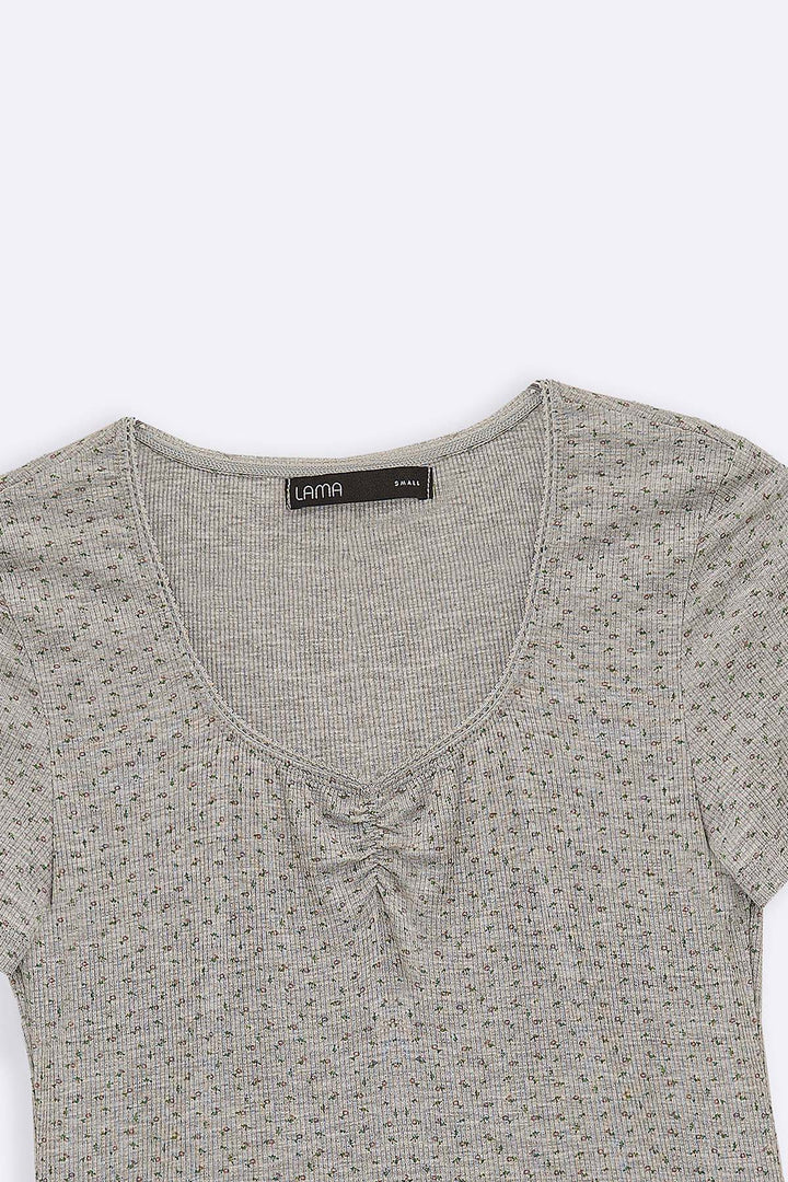 GREY RIBBED DOLL TEE