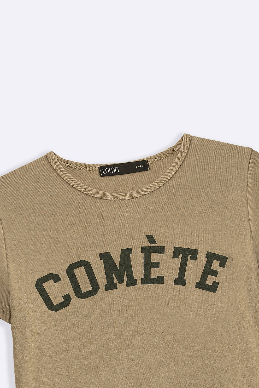 TAUPE VARSITY COMETE TEE