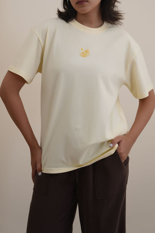 BUTTER YELLOW ANDA PARATHA TEE
