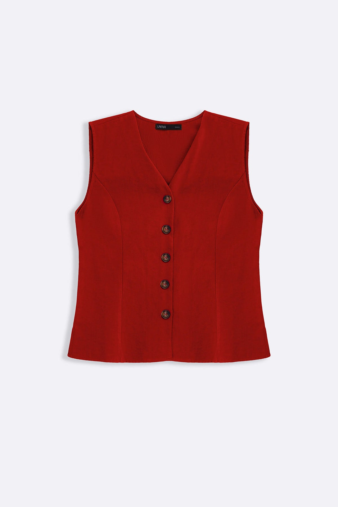 RED CASUAL COTTON MIX VEST