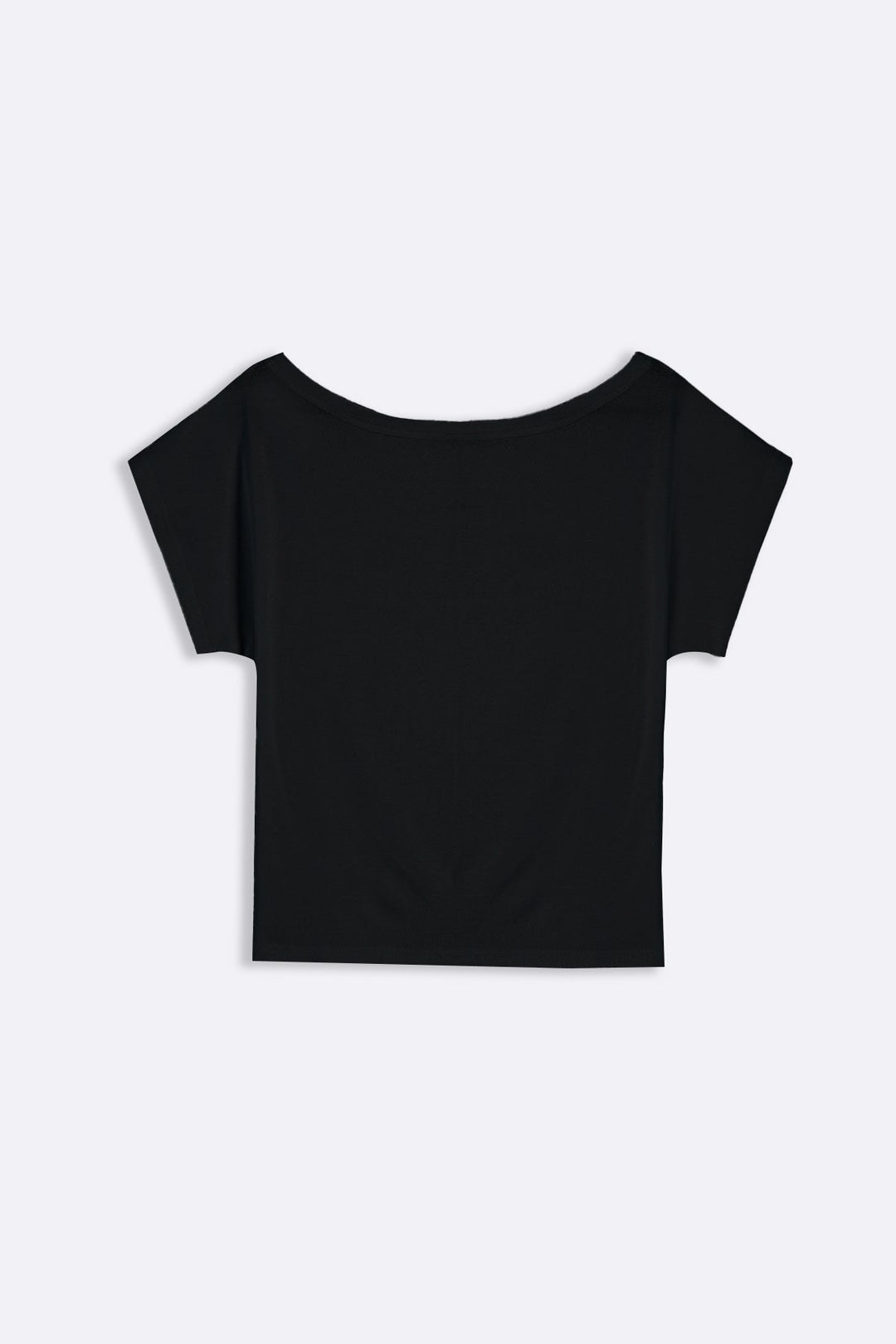 BLACK BARE SHOULDER TEE