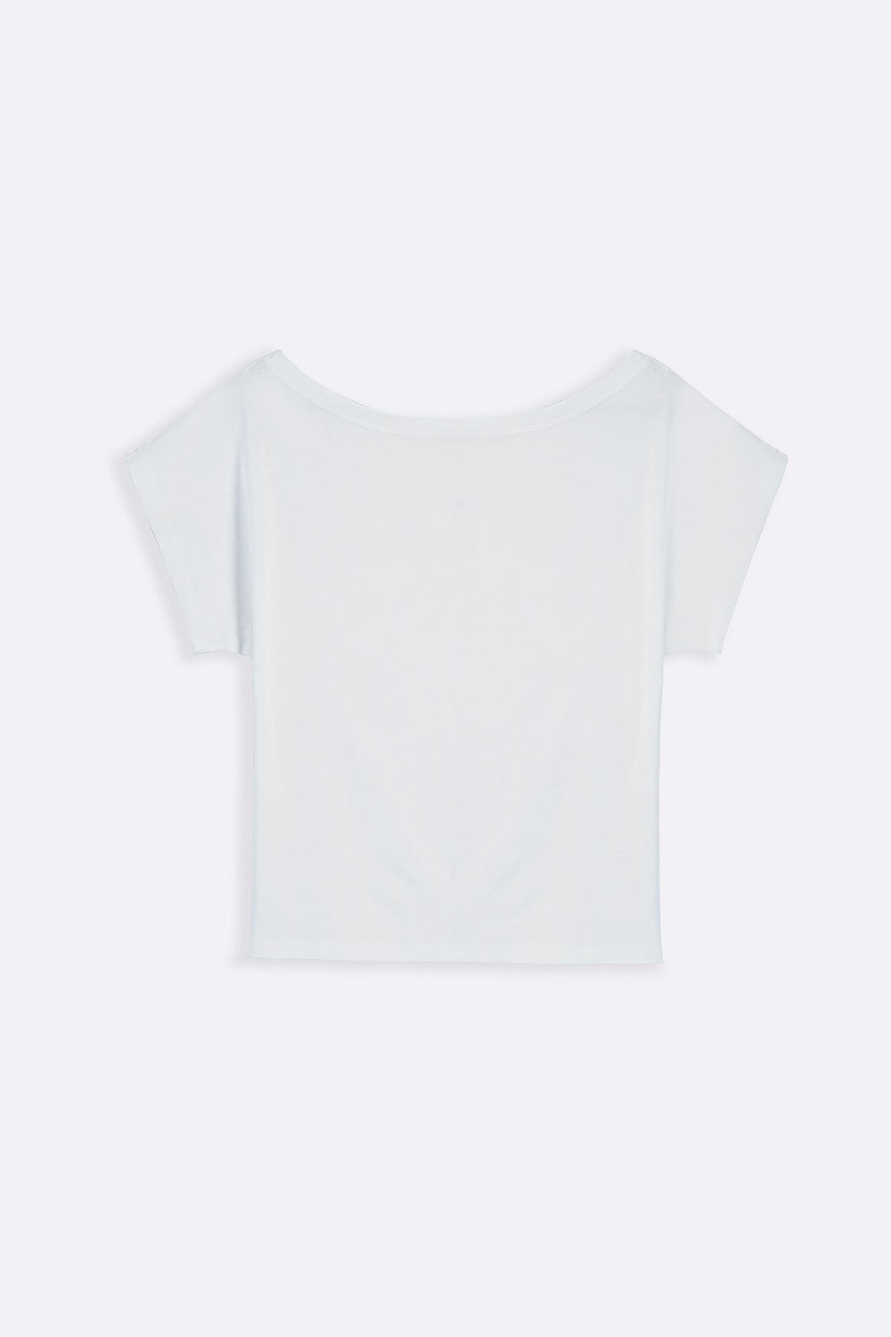 WHITE BARE SHOULDER TEE