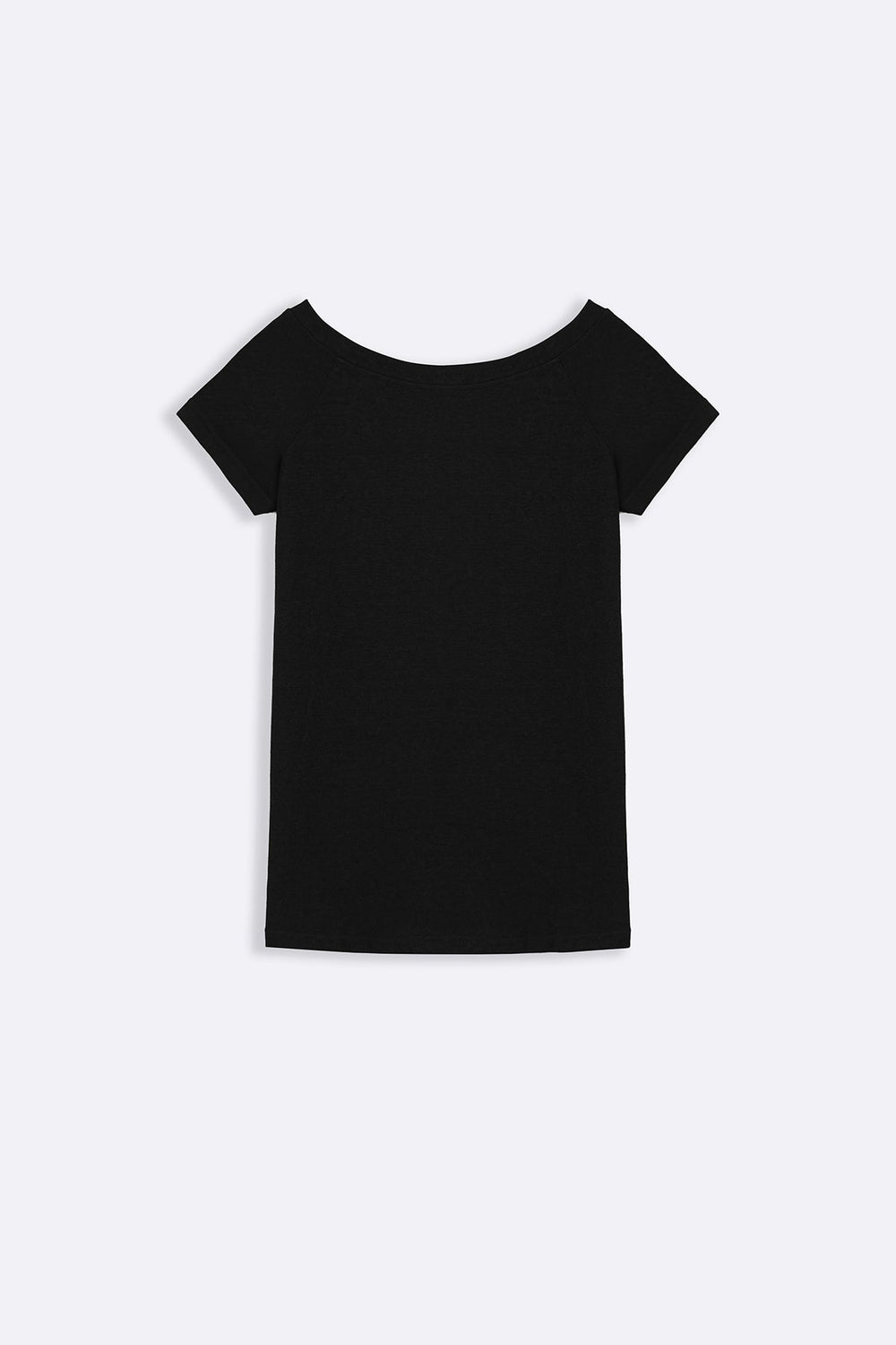 BLACK ASSYMETRICAL CUT TEE